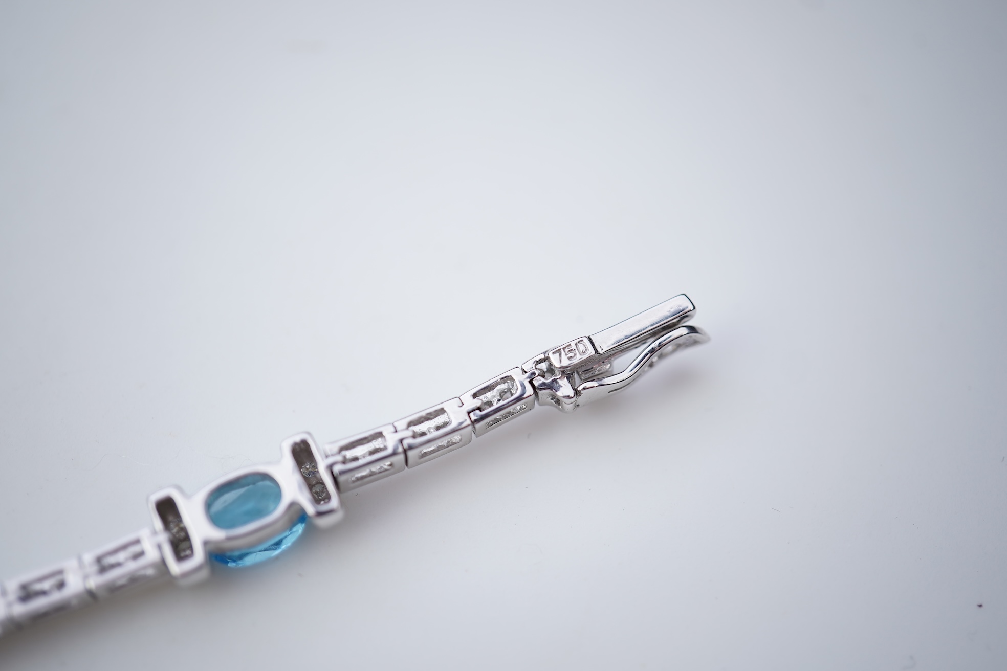 A blue topaz and diamond bracelet